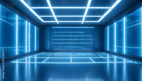 blue tinted lighting glowing futuristic minimalist background 1