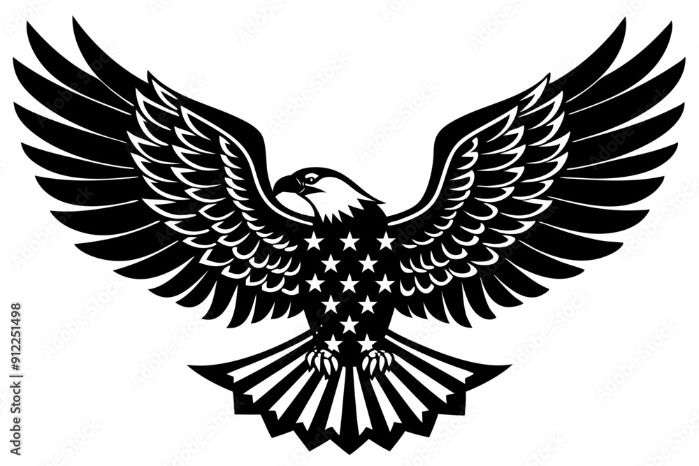 Fototapeta premium eagle with usa flag vector, usa t-shirt design element illustration