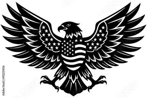 eagle with usa flag vector, usa t-shirt design element illustration