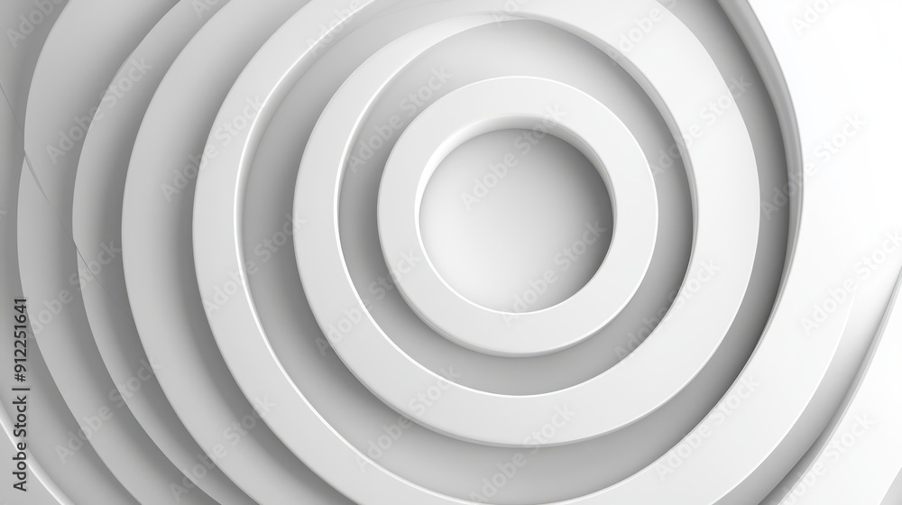 Obraz premium 3D White Overlapping Rings with Subtle Depth - Abstract Background Image