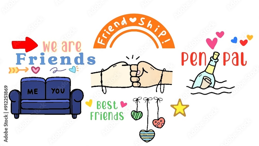 Fototapeta premium doodle for friendship day