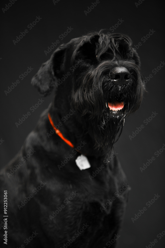 Portrait of a dog on a black background Portrait of a dog on a black background
