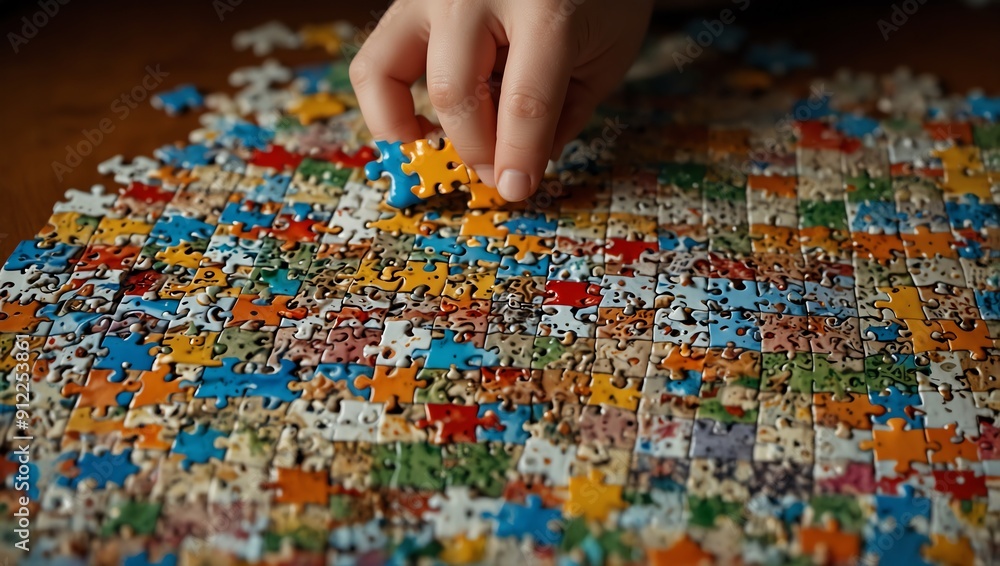 close up of a hand holding a puzzle close up of a hand holding a puzzle