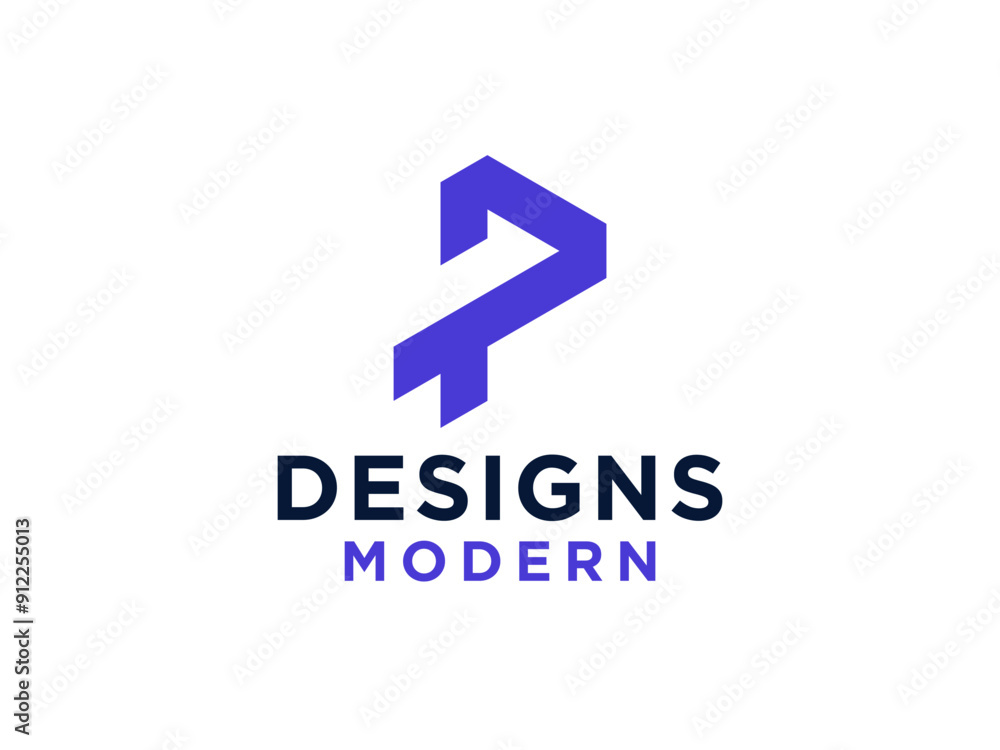 Abstract Initial Letter P Logo. Blue Shape with Negative Space inside. Usable for Business and Branding Logos. Abstract Initial Letter P Logo. Blue Shape with Negative Space inside. Usable for Business and Branding Logos.