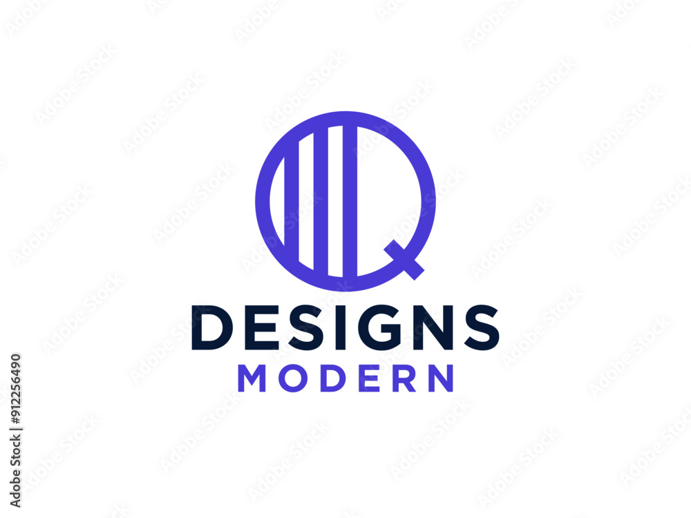 Initial Letter Q Logo. Rounded Style isolated on White Background. Usable for Business and Technology Logos. Initial Letter Q Logo. Rounded Style isolated on White Background. Usable for Business and Technology Logos.