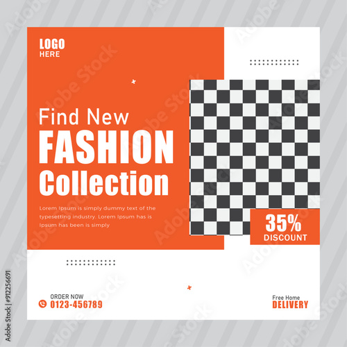 Fashion sale square social media post or banner new arrival promotion