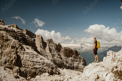 Via ferrata Benini in the Adamello Brenta Dolomites in Italy