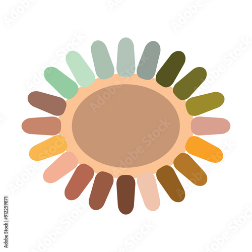 Colorful tips, palette for gel polish or shellac. Isolated vector illustration in clip art style