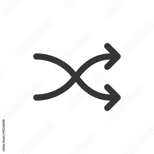 Shuffle Arrow Music Symbol Line Icon