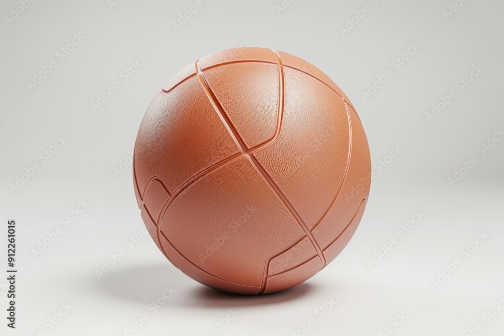A close-up view of a leather basketball resting on a white surface A close-up view of a leather basketball resting on a white surface