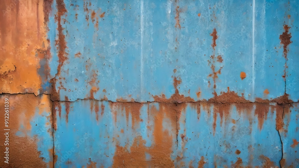 Rusty orange blue steel wall texture. Grunge metal background Rusty orange blue steel wall texture. Grunge metal background