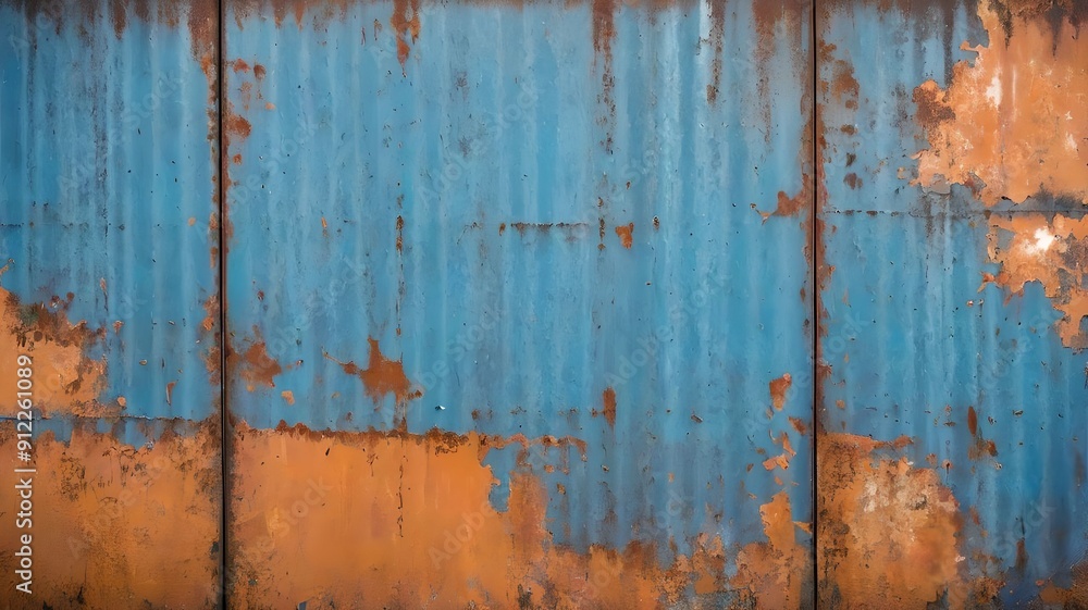 Rusty orange blue steel wall texture. Grunge metal background Rusty orange blue steel wall texture. Grunge metal background
