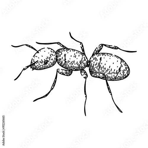colony ant hand drawn. queen worker, soldier nest, foraging insect colony ant vector sketch. isolated black illustration