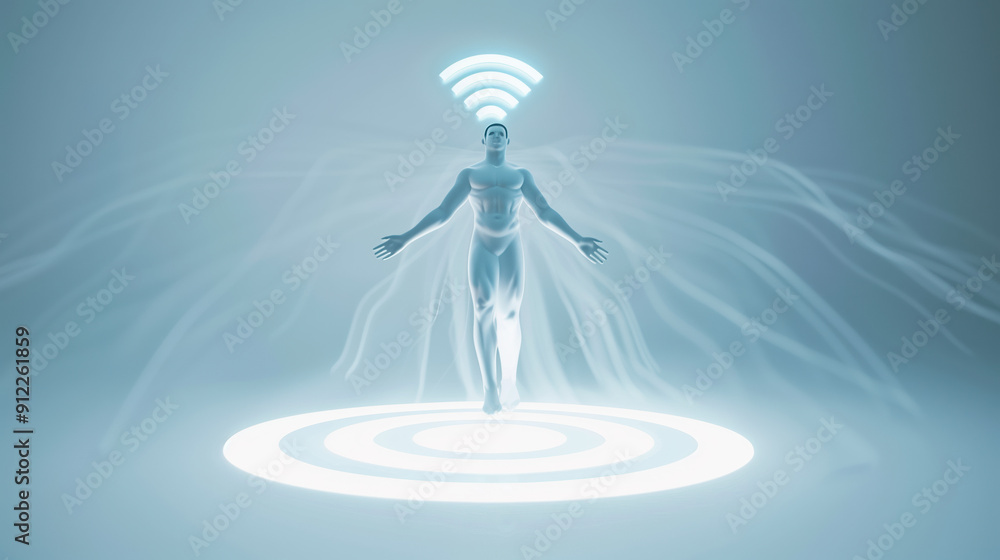 Sleek C4D Man Floating in a White Space with Glossy Texture Ideal for Digital Art and Design Sleek C4D Man Floating in a White Space with Glossy Texture Ideal for Digital Art and Design