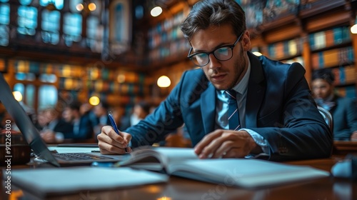 A person attending a virtual personal development seminar, taking notes on a laptop