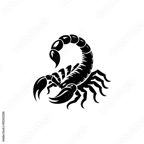 Adobe Illustrator Artwork, a scorpion in silhouette art style