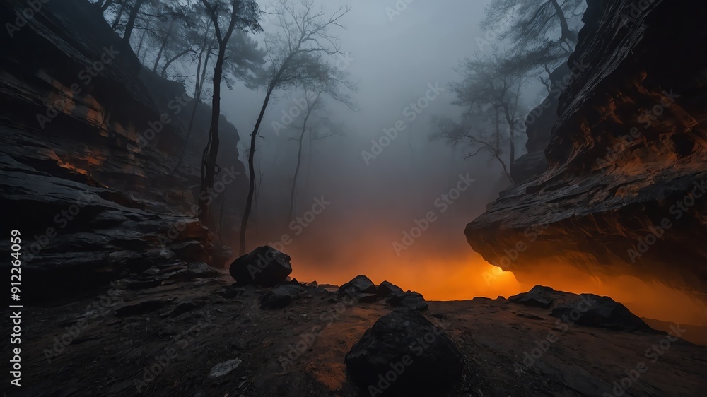 orange foggy mist on darkness in deep cave background backdrop orange foggy mist on darkness in deep cave background backdrop