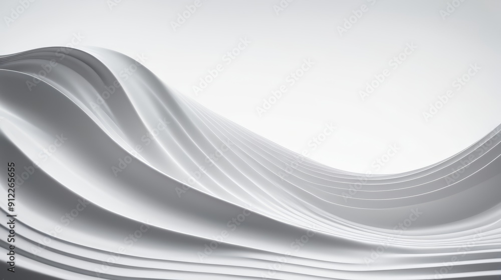 Obraz premium Abstract White Background With Wavy Lines