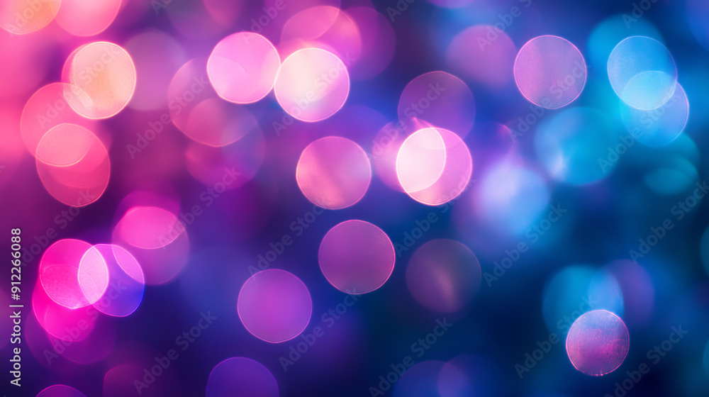 Delicate pink and blue bokeh circles fill the frame, creating a soft and festive background. Light spots of various sizes give the image dynamism and depth. Delicate pink and blue bokeh circles fill the frame, creating a soft and festive background. Light spots of various sizes give the image dynamism and depth.