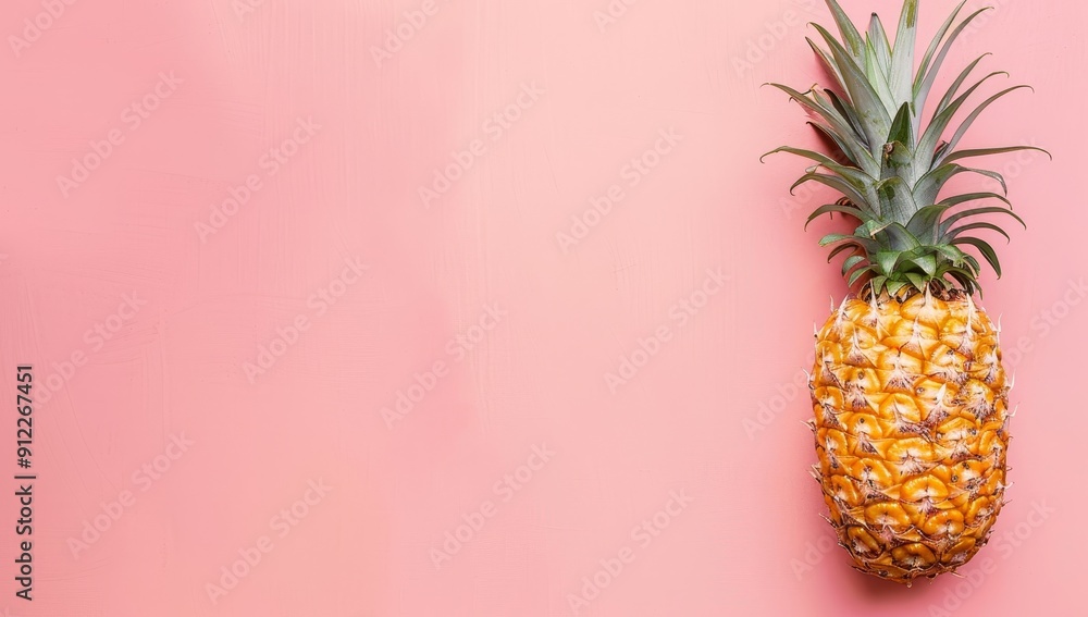 A Single Pineapple on a Pink Background A Single Pineapple on a Pink Background