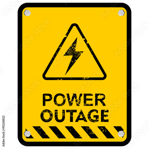 Power outage, sticker and label vector