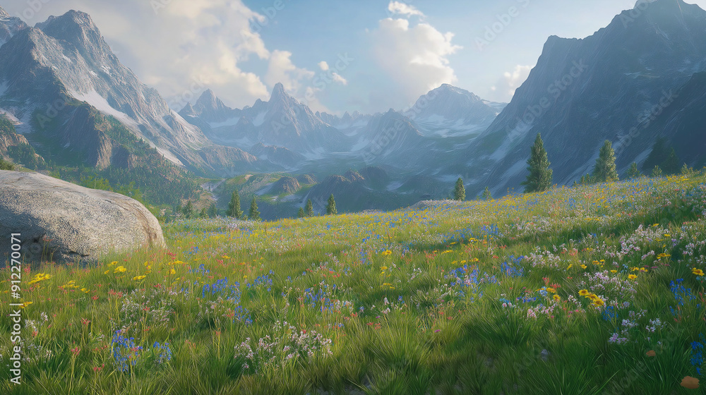alpine meadow in the mountains alpine meadow in the mountains