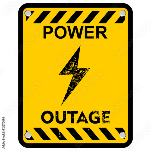 Power outage, sticker and label vector