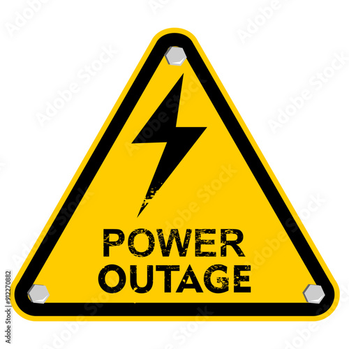 Power outage, sticker and label vector