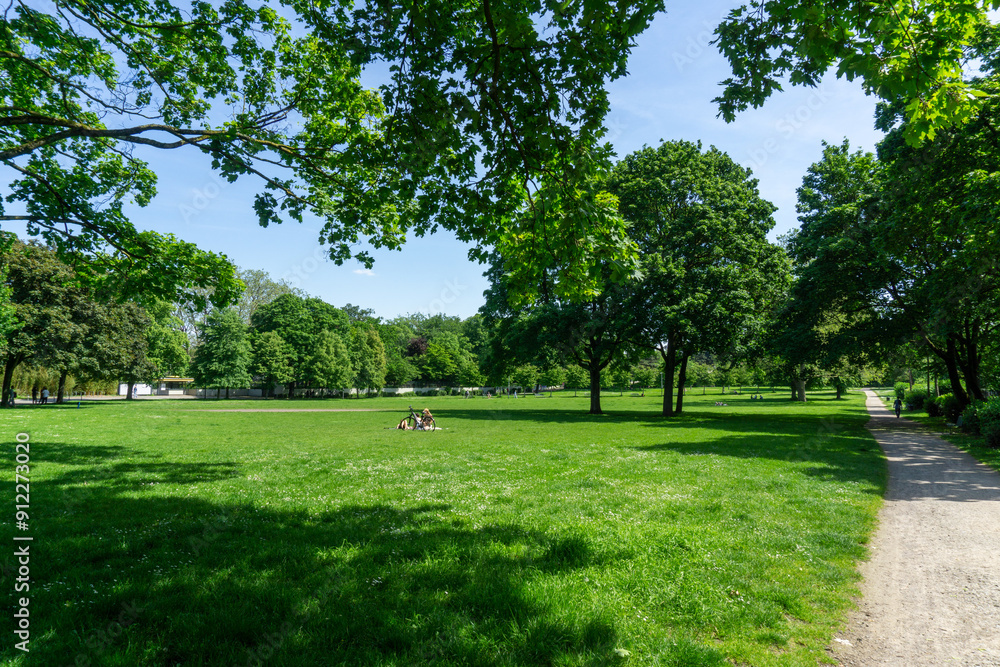 Green Lawn in Rosengarten in Cologne, Germany. Green Lawn in Rosengarten in Cologne, Germany.