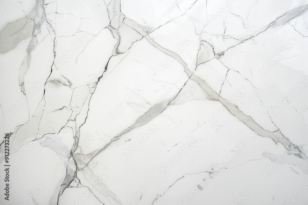 Fototapeta premium pristine white marble surface with subtle grey veining soft diffused lighting minimalist composition luxury texture closeup