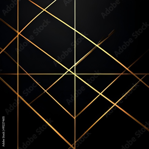 Wallpaper Mural abstract-golden-lines-on-black-background-geometry-wallpaper Torontodigital.ca