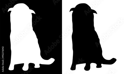 Westley dog pet animal silhouette. Good use to for symbol, logo, web icon, mascot logo, sign, sticker design, vector, animal or any design you wany. Easy to use..ai