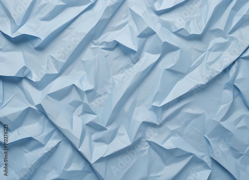 Blue crumpled paper. Clean simple paper texture vector background. overlay