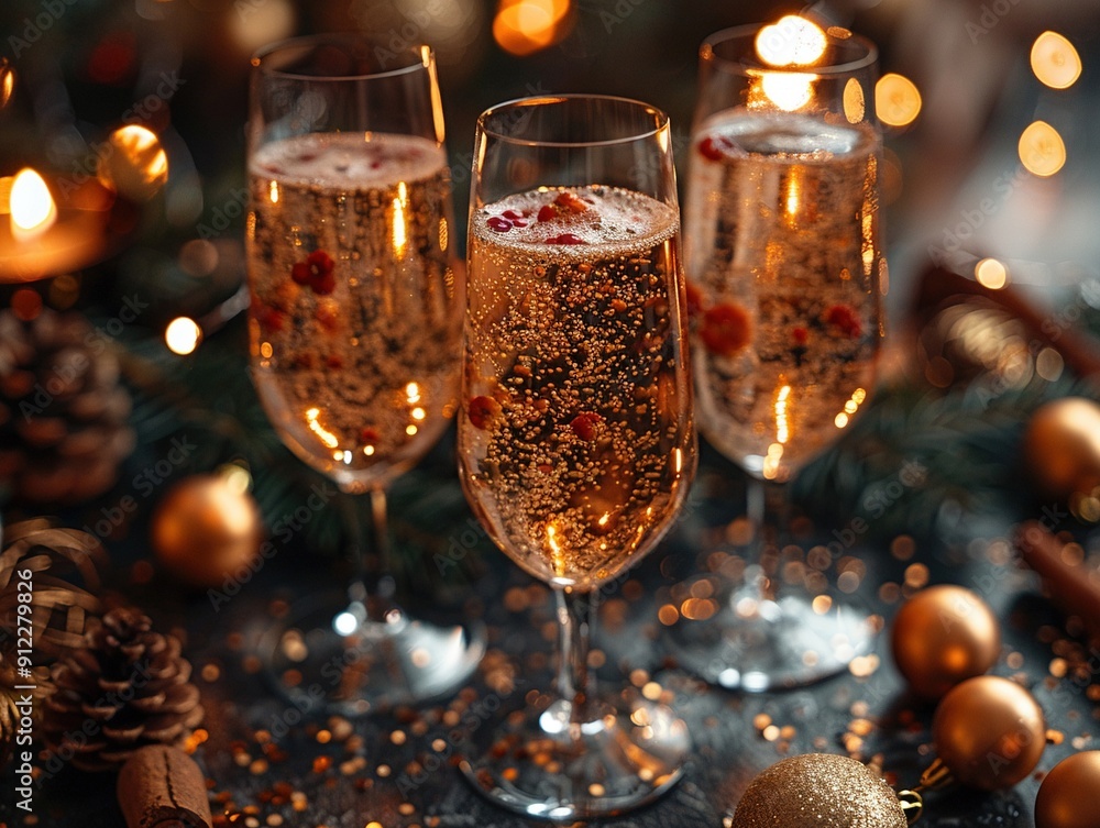 A holiday collage with New Year celebration photos and sparkling designs. A holiday collage with New Year celebration photos and sparkling designs.