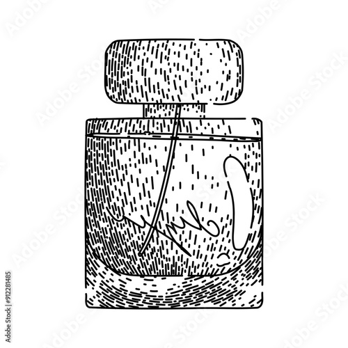 cologne perfum bottle male hand drawn. scent aroma, musk spray, notes luxury cologne perfum bottle male vector sketch. isolated black illustration