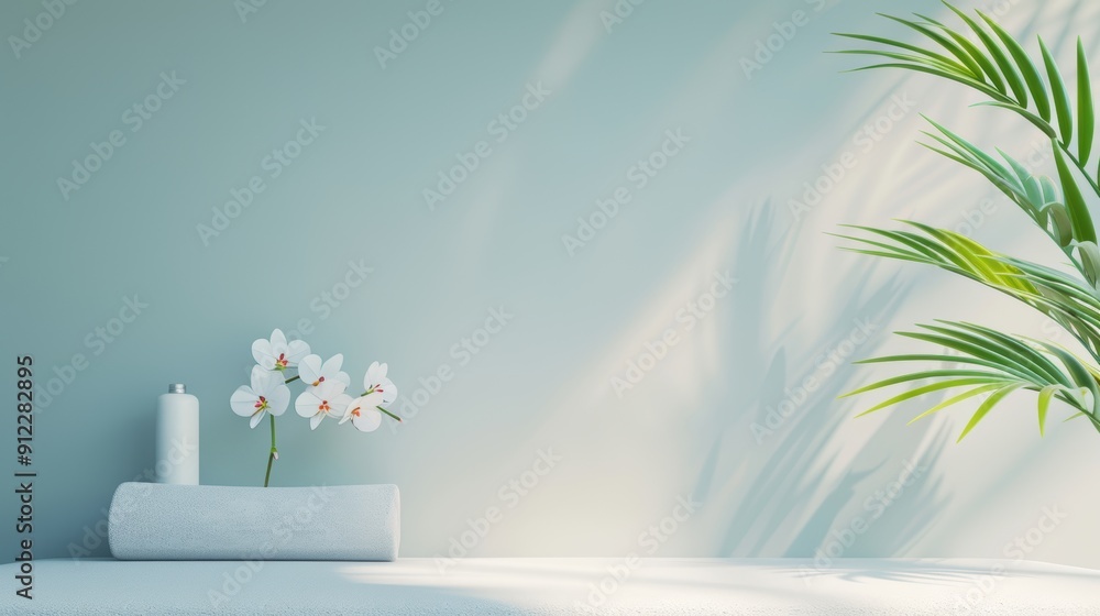 A modern gray spa room with a minimalist design, emphasizing simplicity and relaxation. The spacious area provides ample copy space for text or branding. A modern gray spa room with a minimalist design, emphasizing simplicity and relaxation. The spacious area provides ample copy space for text or branding.