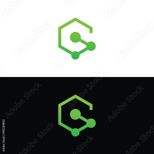 Hexagon G letter logo design vector
