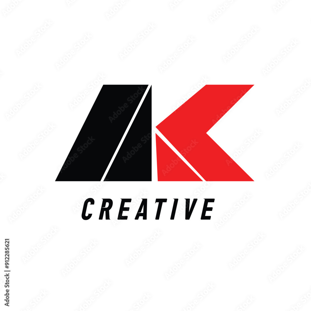 Obraz premium AK text logo on a white background