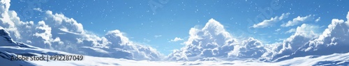 Wallpaper Mural Snow-Filled Skies: An Animated Snow Scene with a Blizzard of Fluffy Snowflakes in the Air Torontodigital.ca