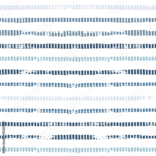 Stripes pattern, summer blue striped seamless vector background, ethnic stitched strokes. tai dye stripes, watercolor paintbrush lines