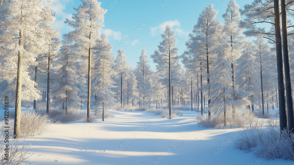 Obraz premium winter forest in the snow