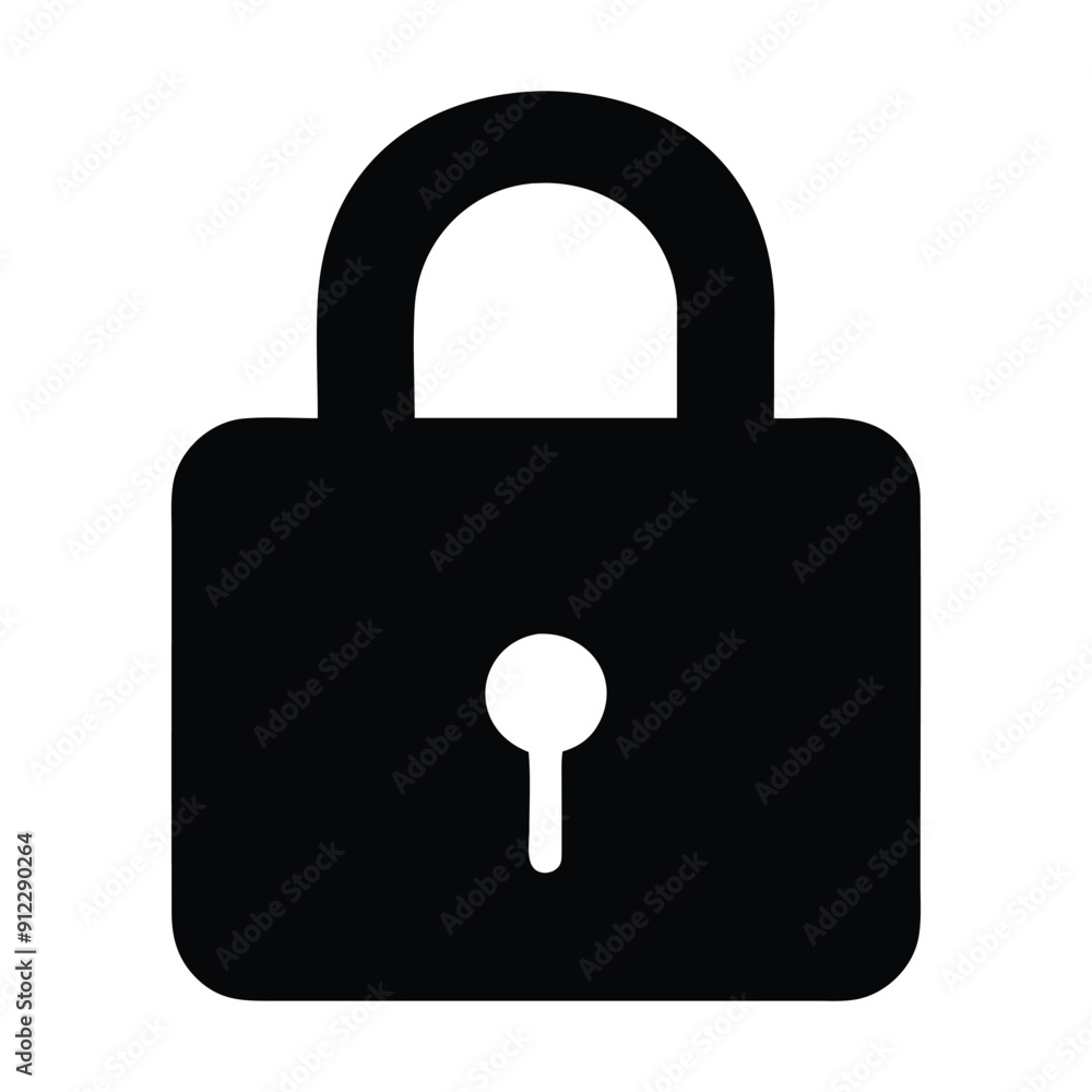 Black and white padlock icon. Vector illustration Black and white padlock icon. Vector illustration