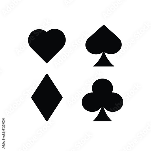 playing card suit icon black and white