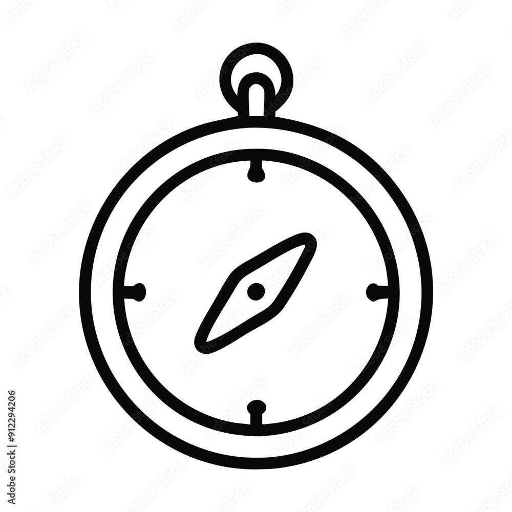 Simple line drawing of a compass. Vector illustration Simple line drawing of a compass. Vector illustration