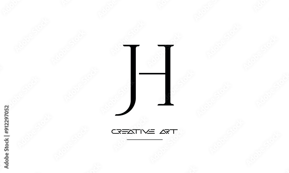 HJ, JH, H, J abstract letters logo monogram HJ, JH, H, J abstract letters logo monogram