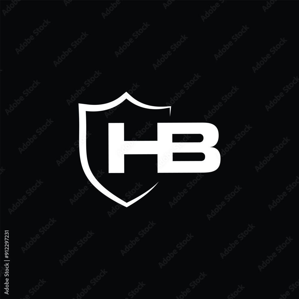 HB letter monogram logo design in security shape vector template HB letter monogram logo design in security shape vector template