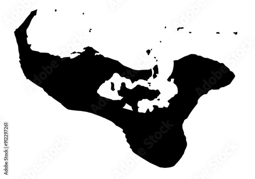 tonga map silhouette on transparent background