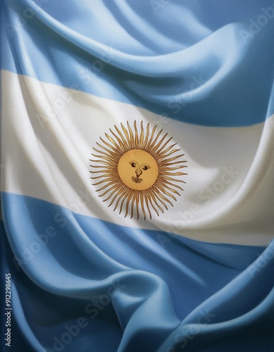 National Pride: Abstract Argentinian Flag Silk Background