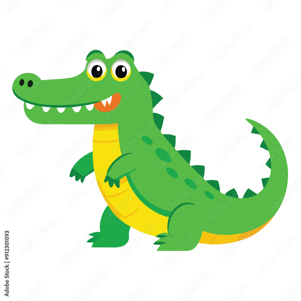 Fototapeta premium funny crocodile character vector art illustration, isolate white background 