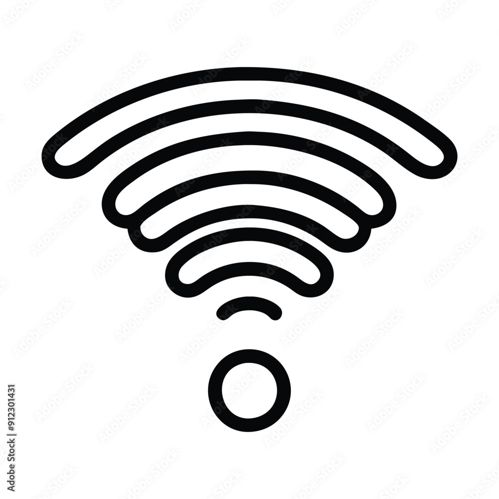 Black and white wifi symbol icon illustration. Vector illustration Black and white wifi symbol icon illustration. Vector illustration